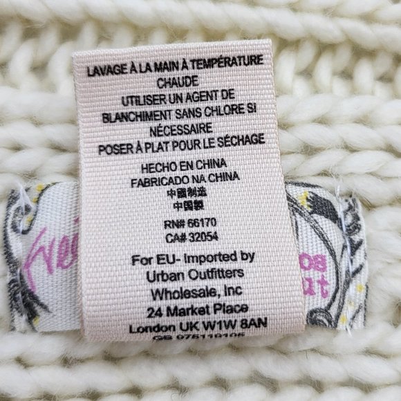 Free People Ivory White/Cream Ribbed Boho Beanie, One Size, GUC - Picture 5 of 5